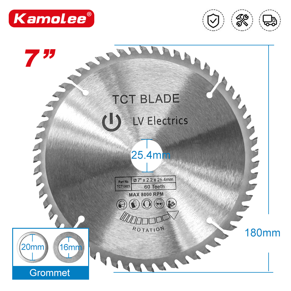 Band Saw Blade - Kamolee-電気丸鋸刃、7インチ、180mm、25.4mm、切削鋼、アルミニウム、鉄、金属、木材、プラスチックなど