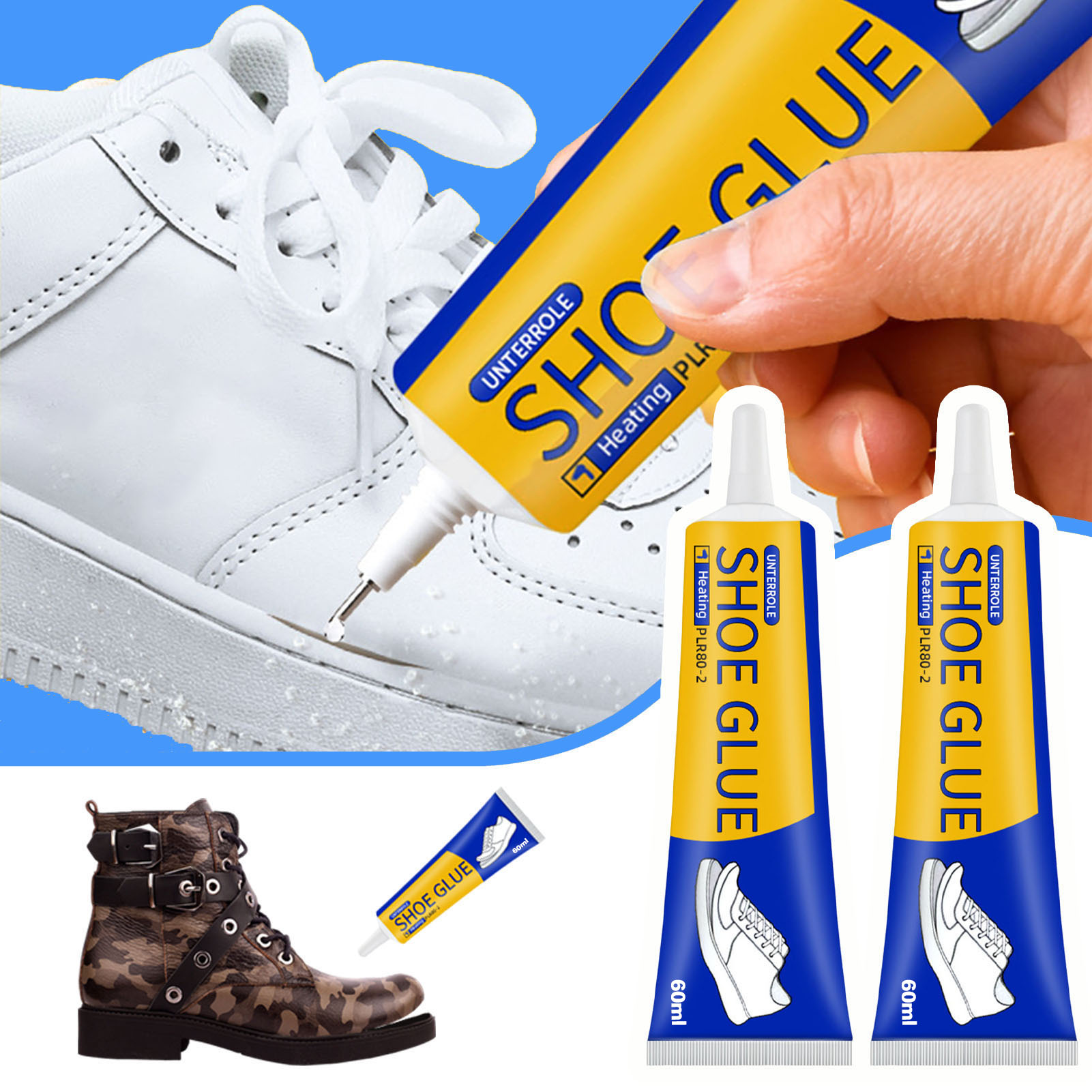 Woodworking Shoes - ユニバーサル透明靴修理接着剤,強力な防水接着剤,レザーシーラント,60ml, 1個,3個