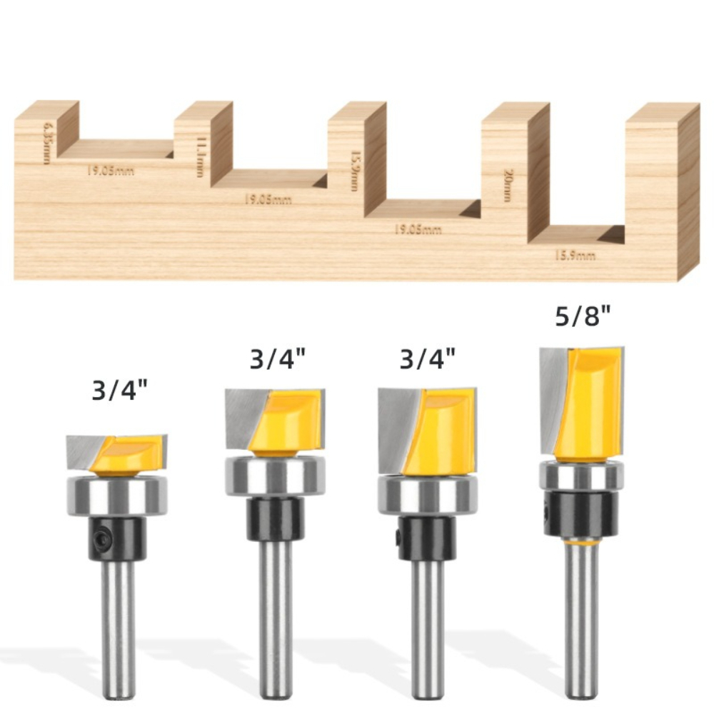 1/4インチシャンク、ベアリング付き超硬チップテンプレートパ - Woodworking Templates のレビューと価格