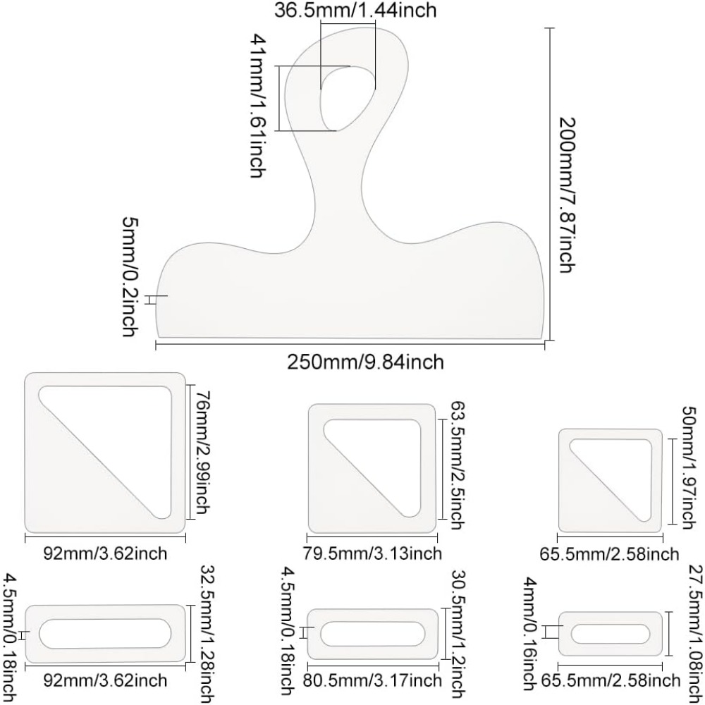 7個入りシャルキュトリテンプレートアクリルハンドル付きカッテ - Woodworking Templates のレビューと価格