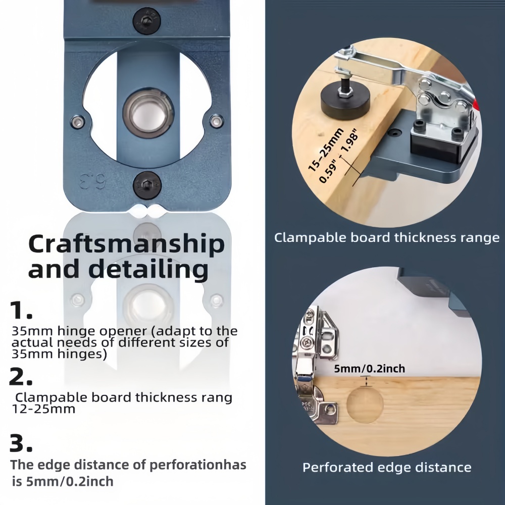 35mmヒンジジグキット - キャビネットドア用調整可能なド - Woodworking Templates のレビューと価格