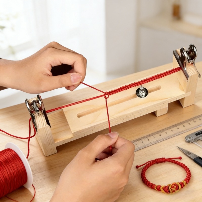無垢材ブレスレット編み込み固定ツール - 赤いロープの編み込 - Woodworking Plans のレビューと価格