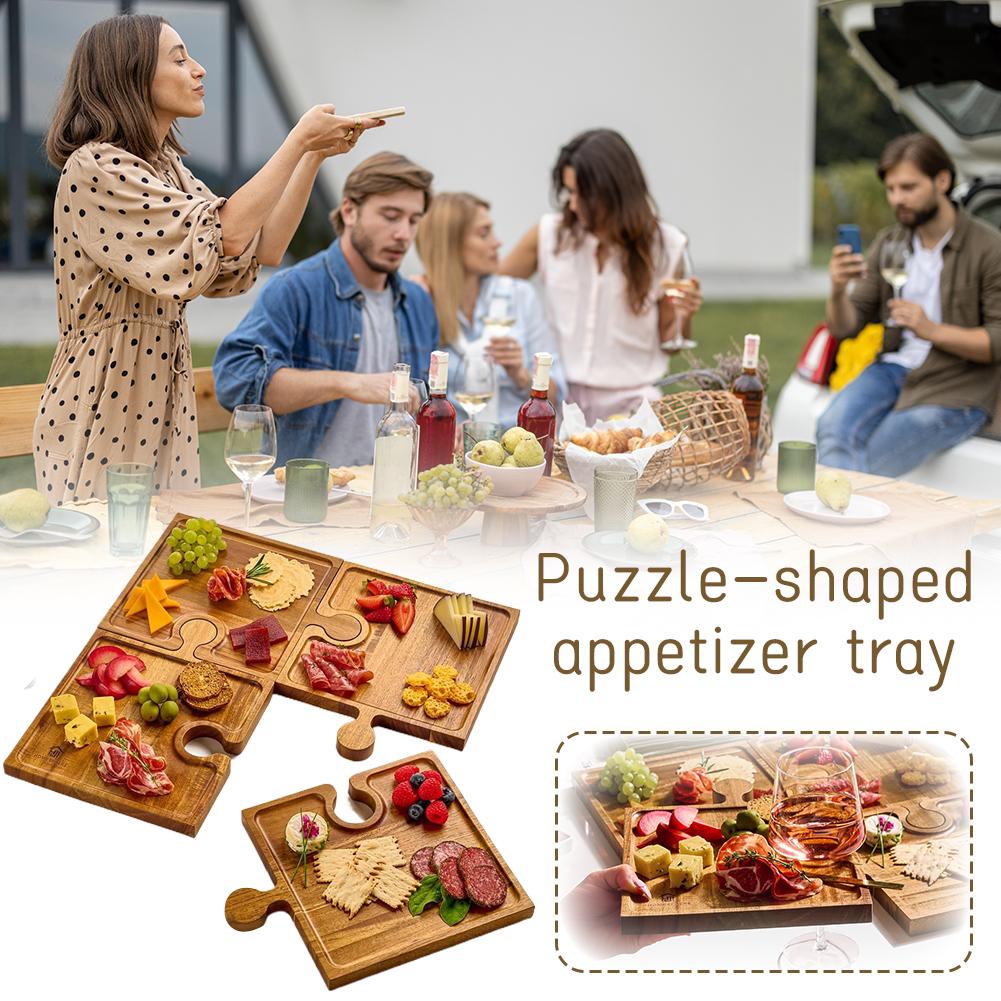 木製パズル型前菜トレイ4点セット調理済み食品ボードキッチンま - Woodworking Plans のレビューと価格
