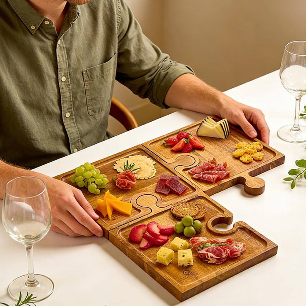 木製パズル型前菜トレイ4点セット調理済み食品ボードキッチンま - Woodworking Plans のレビューと価格