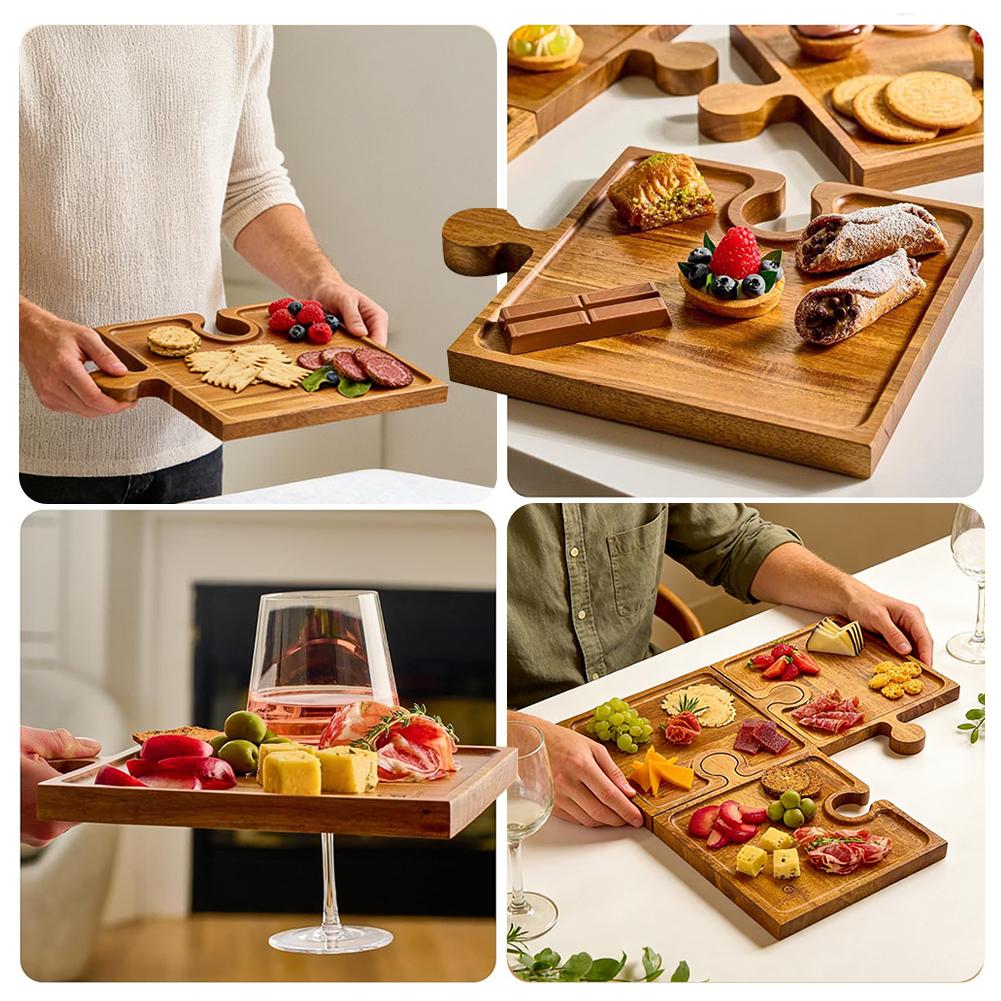 木製パズル型前菜トレイ4点セット調理済み食品ボードキッチンま - Woodworking Plans のレビューと価格