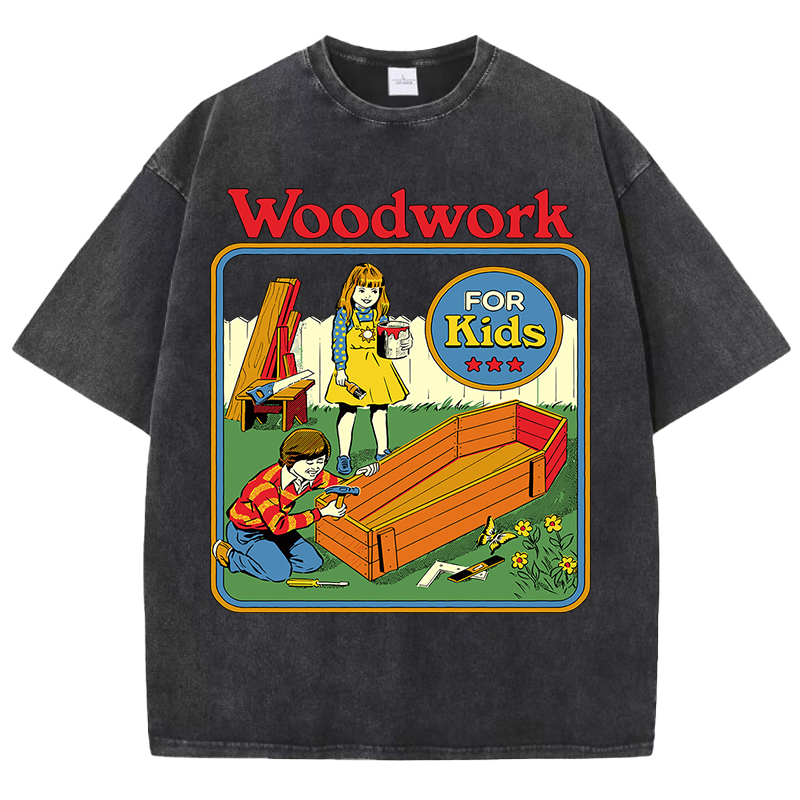 木工子供のためのプリント洗浄女性 Tシャツユニセックスカジュ - Woodworking Women のレビューと価格