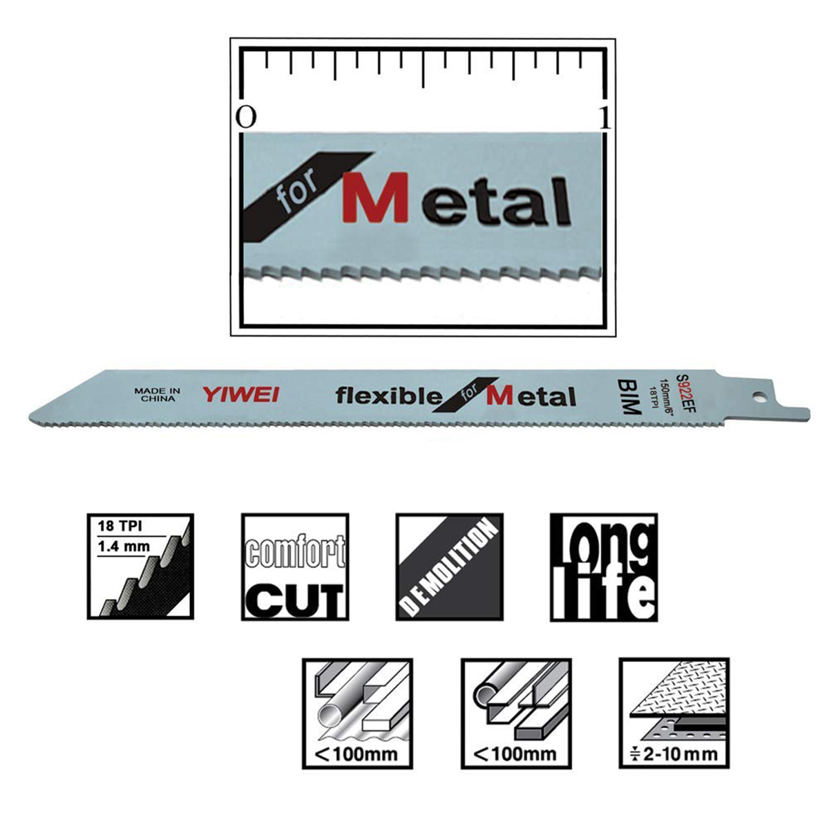 頑丈な金属製レシプロソーブレード,バイメタル,厚い金属用のブ - Band Saw Blade のレビューと価格