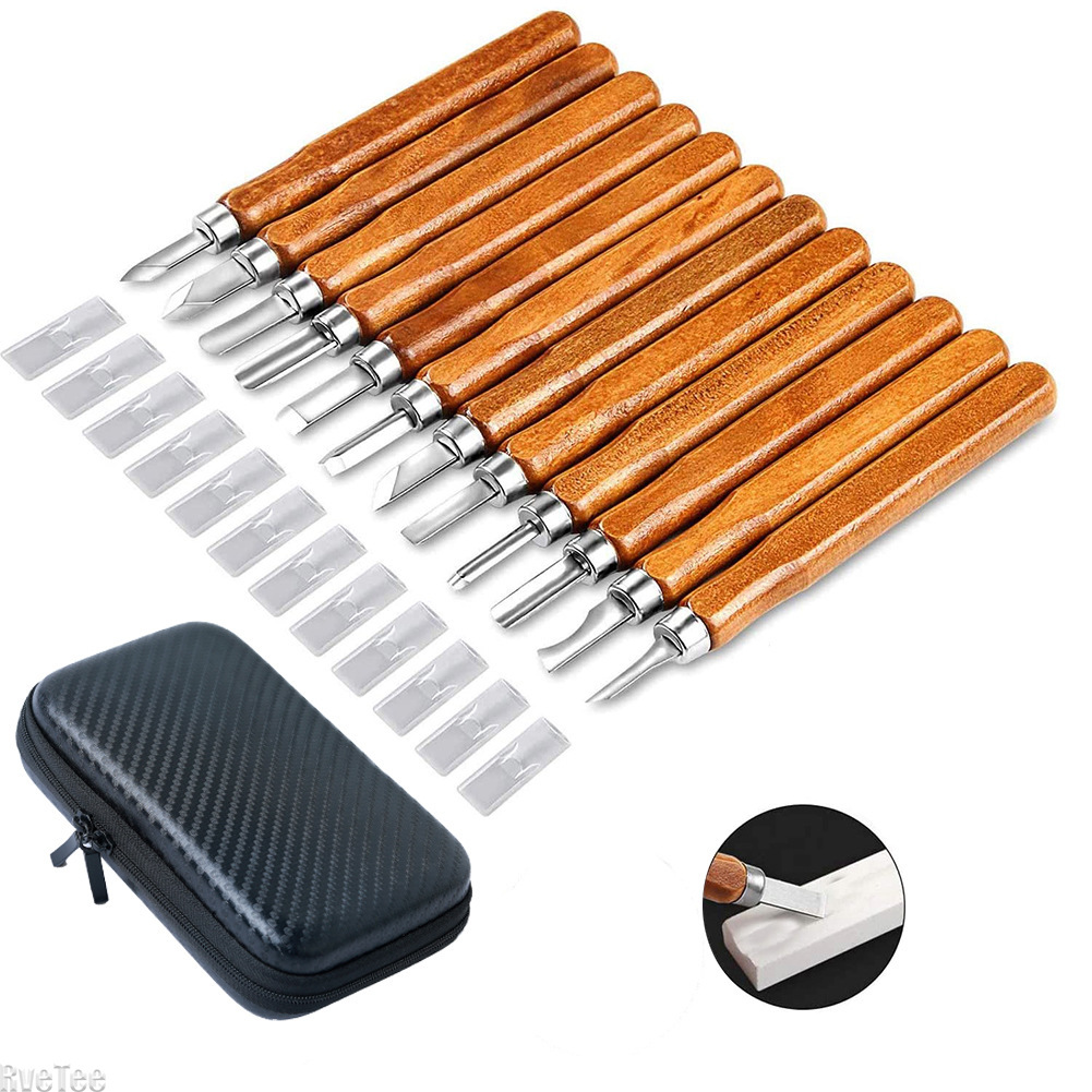 12 個 SK2 木工彫刻ツールセット バッグ付き砥石 HR - Woodworking Knives のレビューと価格