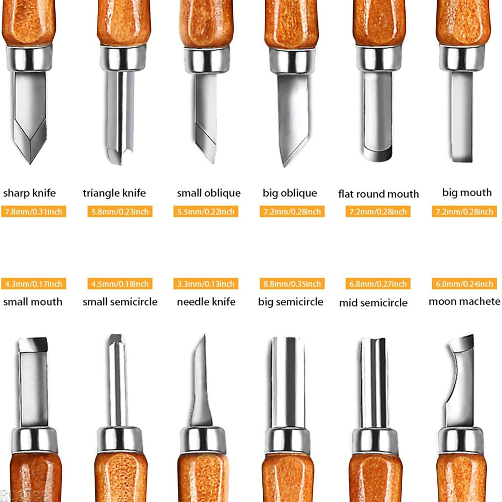 12 個 SK2 木工彫刻ツールセット バッグ付き砥石 HR - Woodworking Knives のレビューと価格